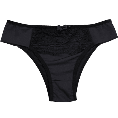 Calcinha Tanga Mic.Renda Preto M (42) - Q Charme