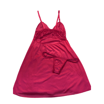 Camisola Com Calcinha Sem Bojo Rosa Pink M (42) - Q Charme