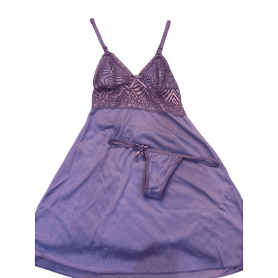 Camisola Com Calcinha Sem Bojo Lilás M (42) - Q Charme
