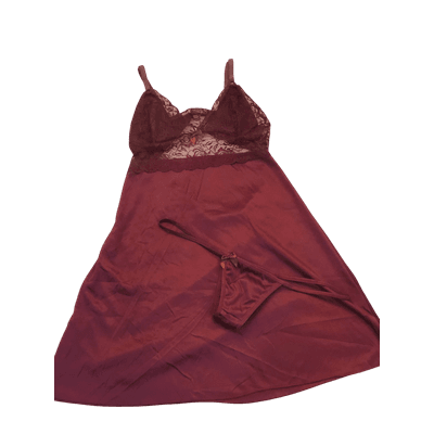 Camisola Com Calcinha Bordo GG - Q Charme