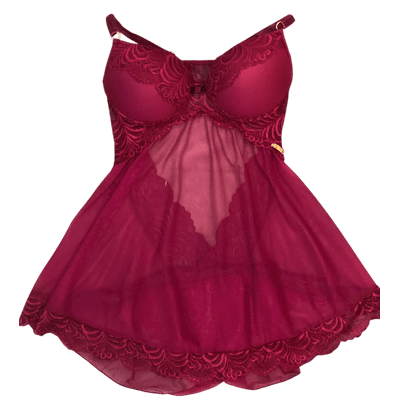 Camisola Tule E Renda Desejo GG (46) - Q Charme
