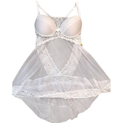 Camisola Tule Renda Branco M (42) - Q Charme