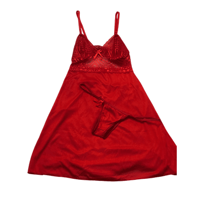 Camisola Com Calcinha Vermelho GG - Q Charme