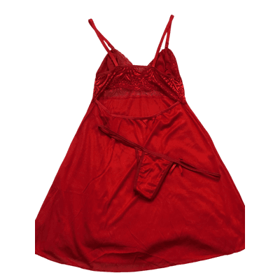 Camisola Com Calcinha Sem Bojo Vermelho M (42) - Q Charme
