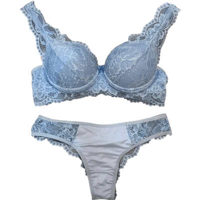 Conjunto Em Renda Com Bojo Fio Frozen P (40) - Q Charme