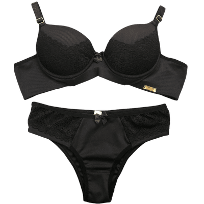 Conjunto Micro Renda Preto M (42) - Q Charme