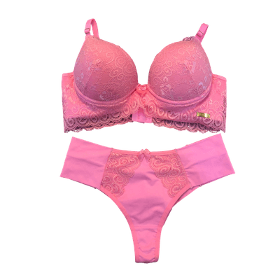 Conjunto Renda Rosa Pantera M (42) - Q Charme
