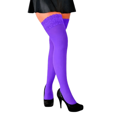 Meia 7/8 Com Renda Cor: Roxa - Q Charme