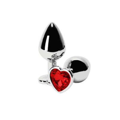 Plug Anal Aço Inoxidável Coração Vermelho Tamanho ... - Q Charme
