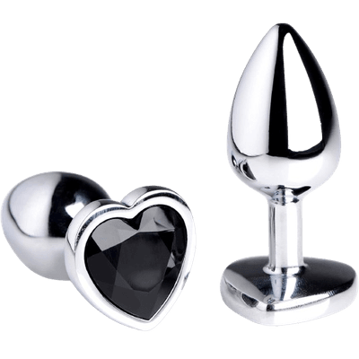 Plug Anal De Aço Inoxidável Formato Coração Preto ... - Q Charme