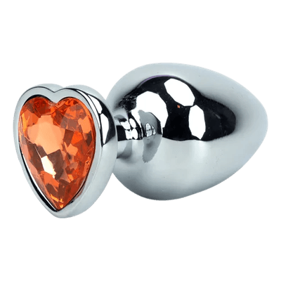Plug Anal De Coração Laranja Tamanho M - Q Charme