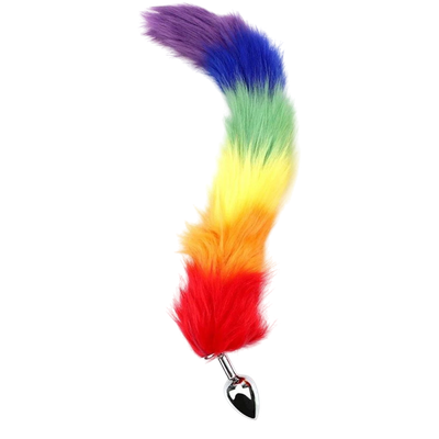 Plug Anal em Metal Com Cauda Colorida Vipmix - Q Charme