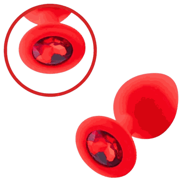 Plug Anal Em Silicone Vermelho Tamanho P - Q Charme