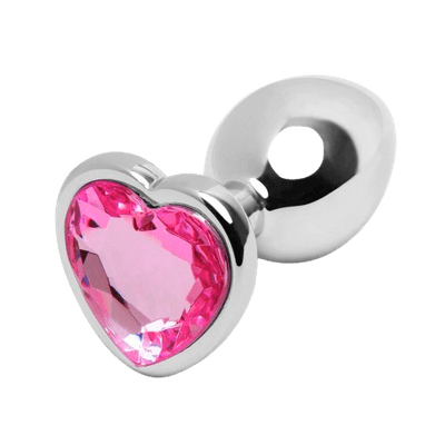 Plug Anal De Aço Inoxidável Formato Coração Pink T... - Q Charme