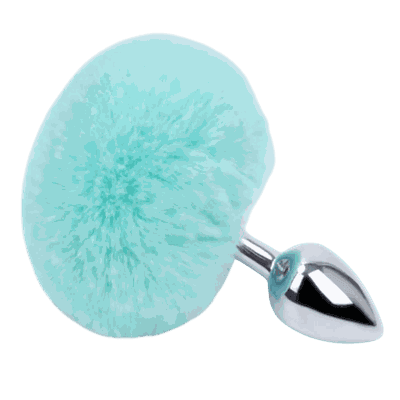 Plug Anal Pompom Azul Bebê P - Q Charme