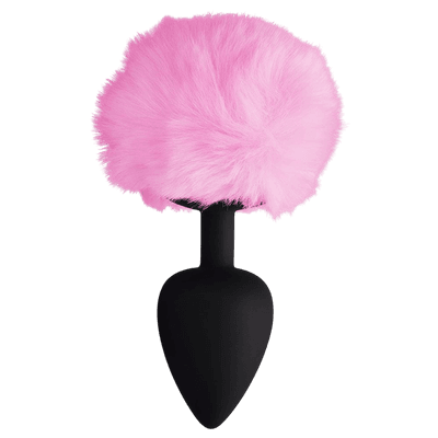 Plug Anal Silicone Pompom Tamanho G Sexy Rosa - Q Charme