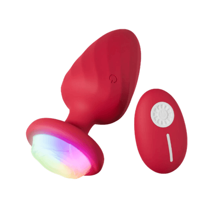 Plug Anal Vibratório Em Silicone Com Led E Control... - Q Charme