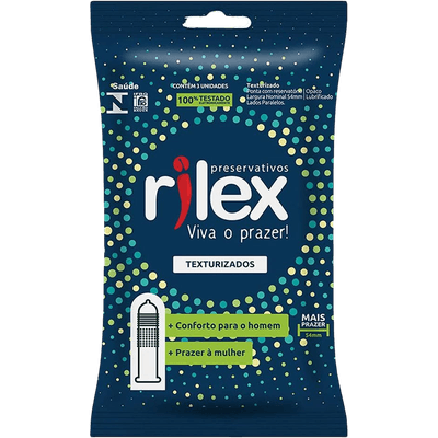 Preservativo Rilex Texturizado Com 3 Unidades - Q Charme