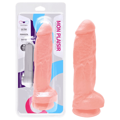 Prótese Vibrador Com Ventosa 22 x 5,5Cm - Q Charme