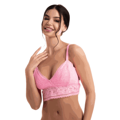 Sutiã Cropped Com Bojo Removível Rosa-pantera/42 (... - Q Charme