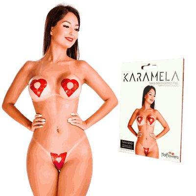 Tapa Sexo Karamela Comestível Morango - Q Charme