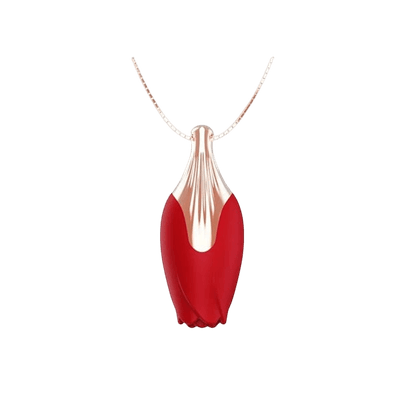 Vibrador Em Formato De Rosa com Colar - Q Charme