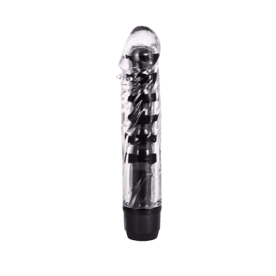 Vibrador Translucido com Glande Preto - Q Charme