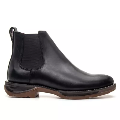 BOTA WORK JUMP BICO REDONDO COURO HIDROFUGADO PRET - COUROWEST