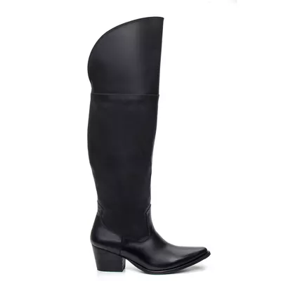 BOTA TEXANA OVER FEMININA COURO PRETO - COUROWEST