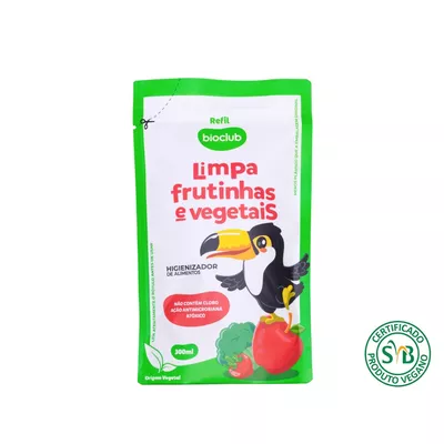 Refil Higienizador De Frutas E Vegetais Organico Limpa Frutinhas E Vegetais 300 Ml