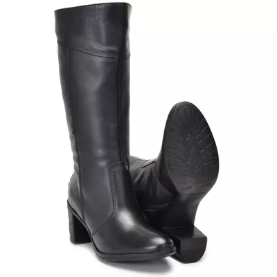 Botas Femininas Cano Médio Salto Grosso Preto
