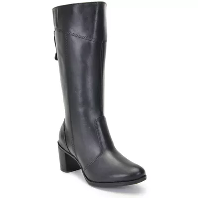 Bota Feminina Cano Médio Salto Grosso Preto