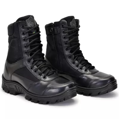 Bota Bmbrasil Em Couro Exercito 1 Ziper 