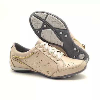 Tenis Feminino Casual Tipo Tenis Com Amortecedor 219/03 Creme