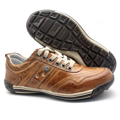 Sapato Masculino Casual Ortopédico Porshe Alanta 132/12 Caramelo