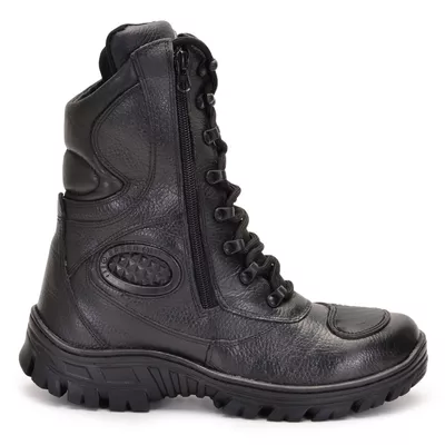 Coturno S.w.a.t. Tático Bota Militar Moto Bmbrasil Ziper 5180/01 Preto