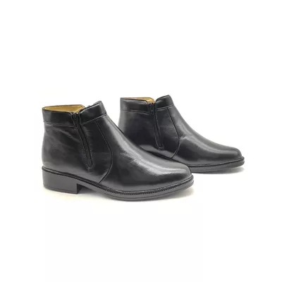 Botina Masculina Preta Couro Pelica Zíper 577