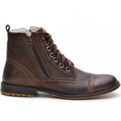 Bota Botina De Zíper Bmbrasil Oxfords 651/02 Taupe
