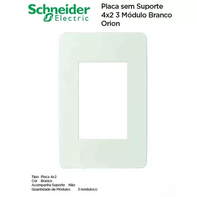 PLACA 4X2 3 MÓDULOS BRANCO ORION | Comercial Leal