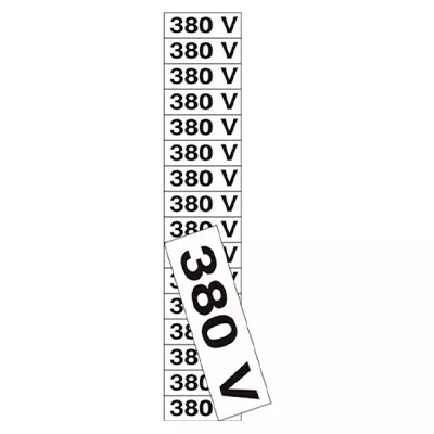 PLACA EM POLIESTILENO 5X25 ETIQUETA VOLTAGEM 380 VOLTS | Comercial Leal