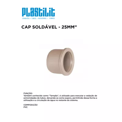Cap Soldável 25MM PLASTILIT | Comercial Leal