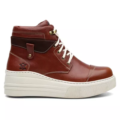 Coturno Feminino Plataforma Off White Eurotex Sela... - COUROETERRA