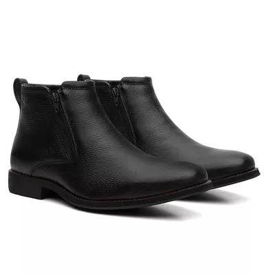 Botina Conforto Floater Preto Zíper - Linha Bugre ... - COUROETERRA