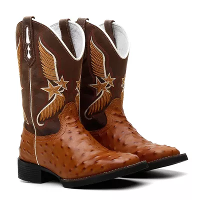 Bota Texana Masculina Bordado 715 Asa/Estilizada A... - COUROETERRA
