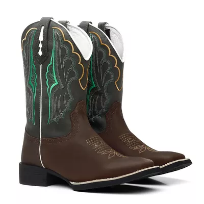 Bota Texana Masculina Bordado 719 Crazy Horse Café... - COUROETERRA