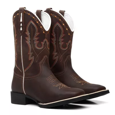 Bota Texana Masculina Bordado 743 Crazy Horse Café... - COUROETERRA