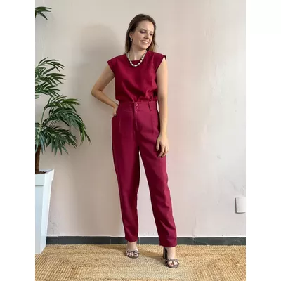 Calça Celina - Cereja - DONNA LELLA