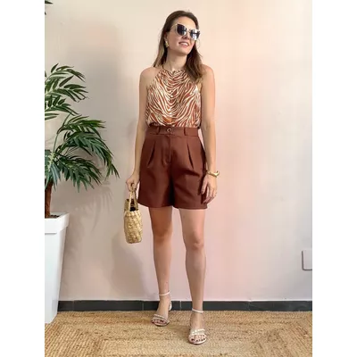 Shorts Mandy - Marrom - DONNA LELLA