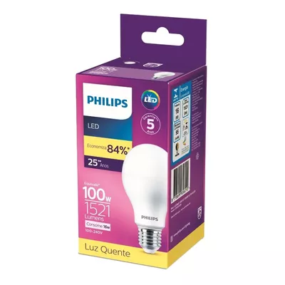 Lâmpada Led Bulbo 16w 1521lm - Amarela/biv - Philips