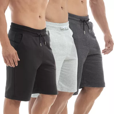 Kit 3 Bermudas Moletom Masculina Benellys Preto Cinza Claro Chumbo